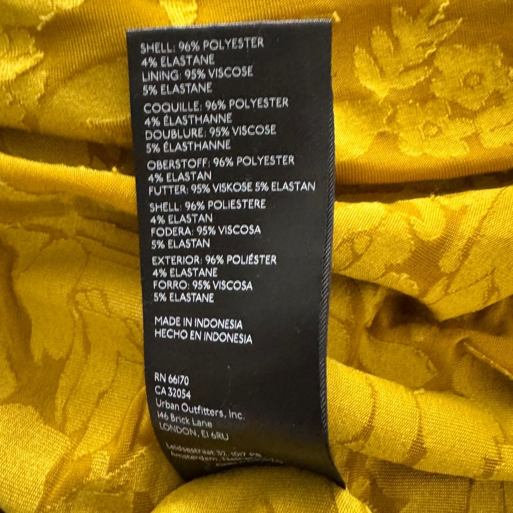 Anthropologie Mustard Yellow Ruffle Mini Dress - Picture 10 of 12